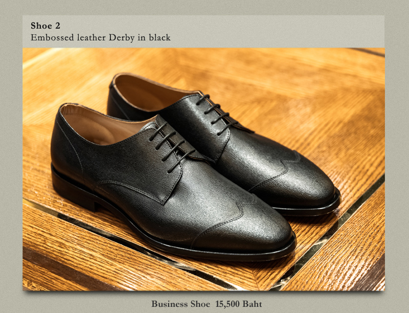 Shoe 2 Embossed leather Derby in black